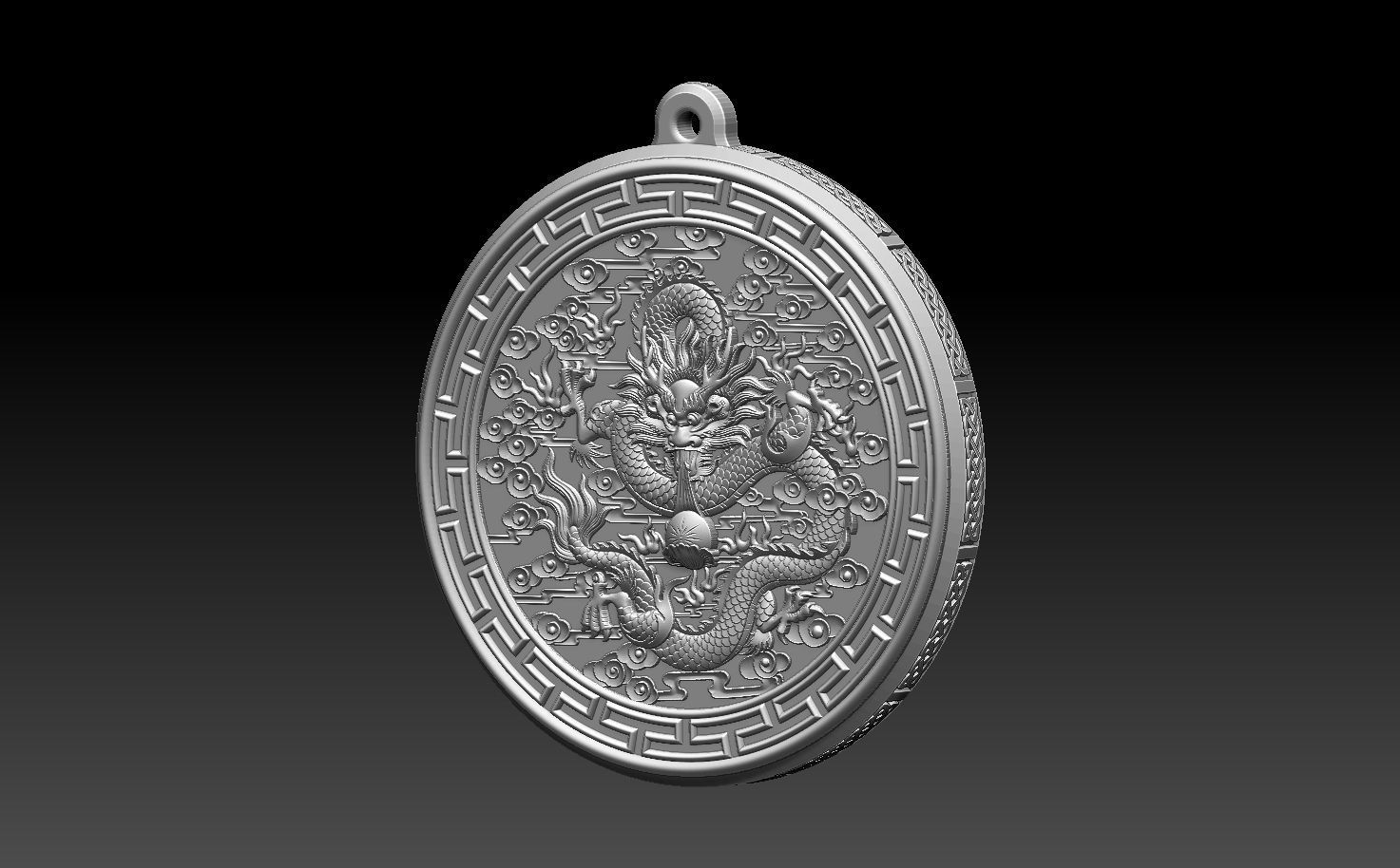 HM Asian Dragon Keychain 001 3D print model_1