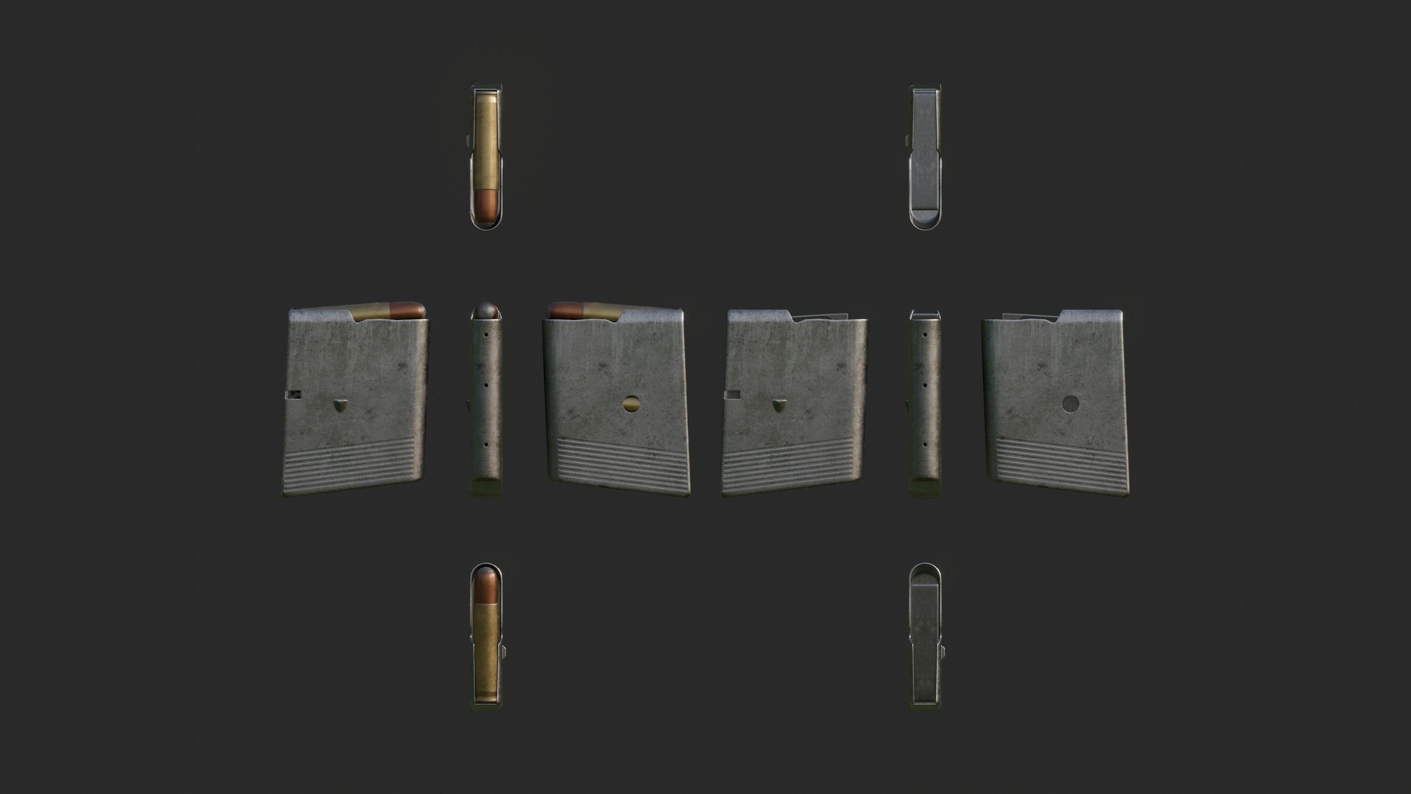 Winchester Model 1907 Low-poly 3D model_9