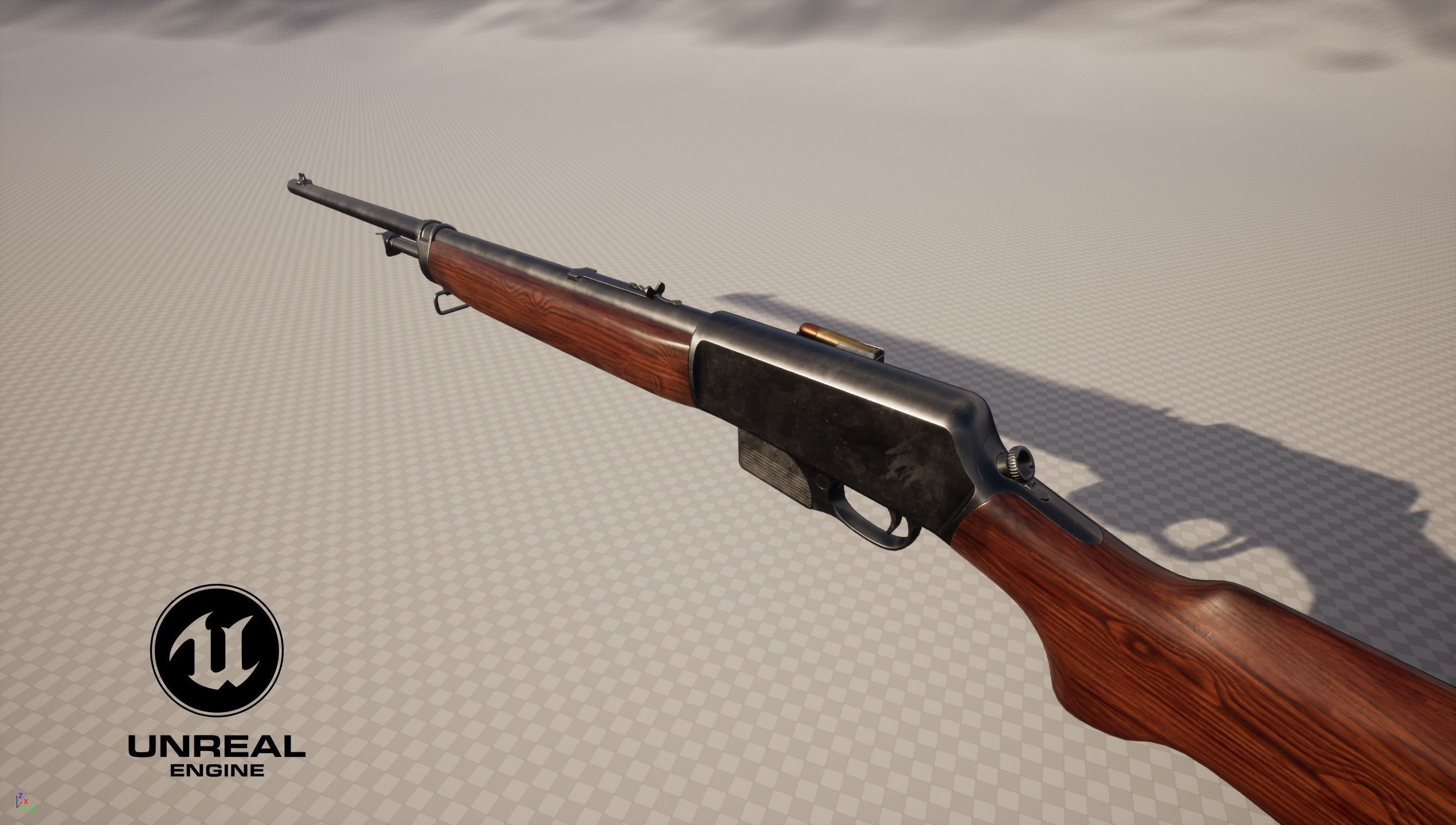 Winchester Model 1907 Low-poly 3D model_15