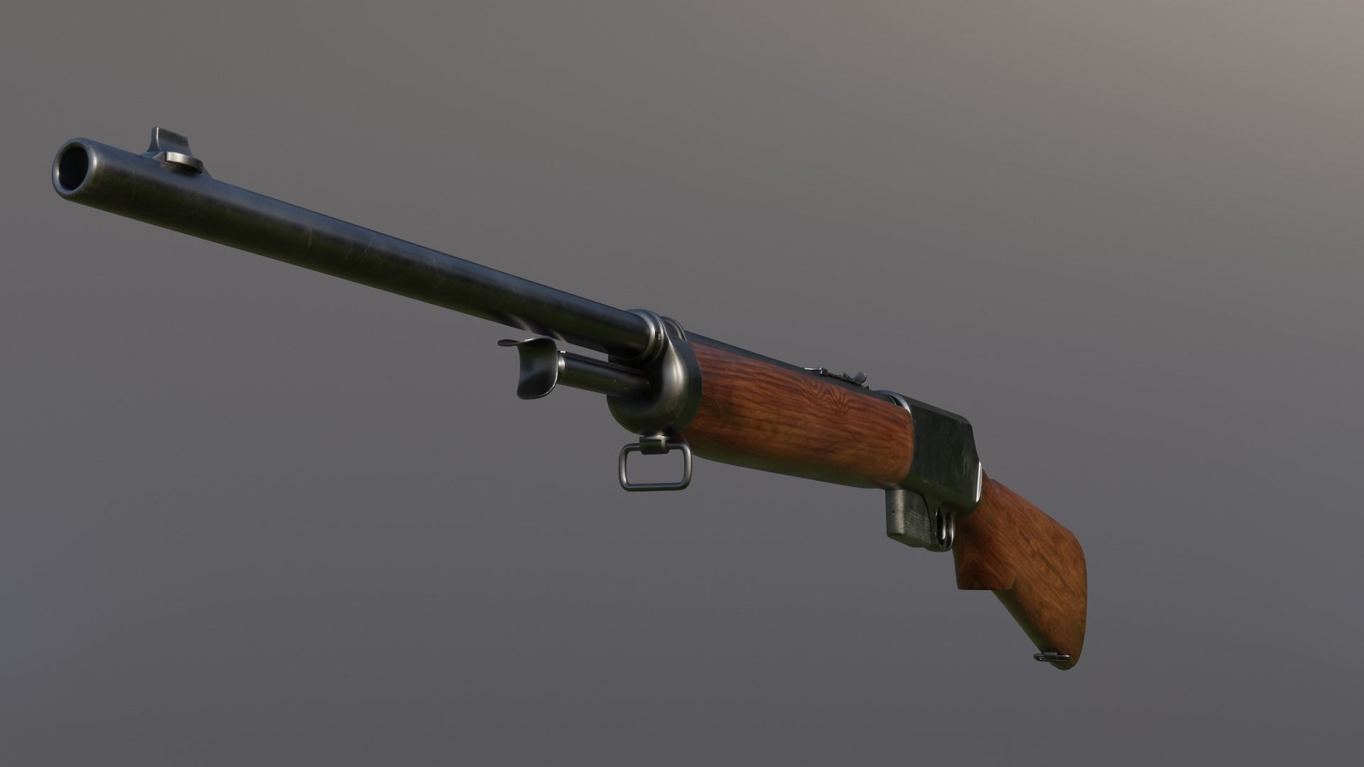Winchester Model 1907 Low-poly 3D model_5