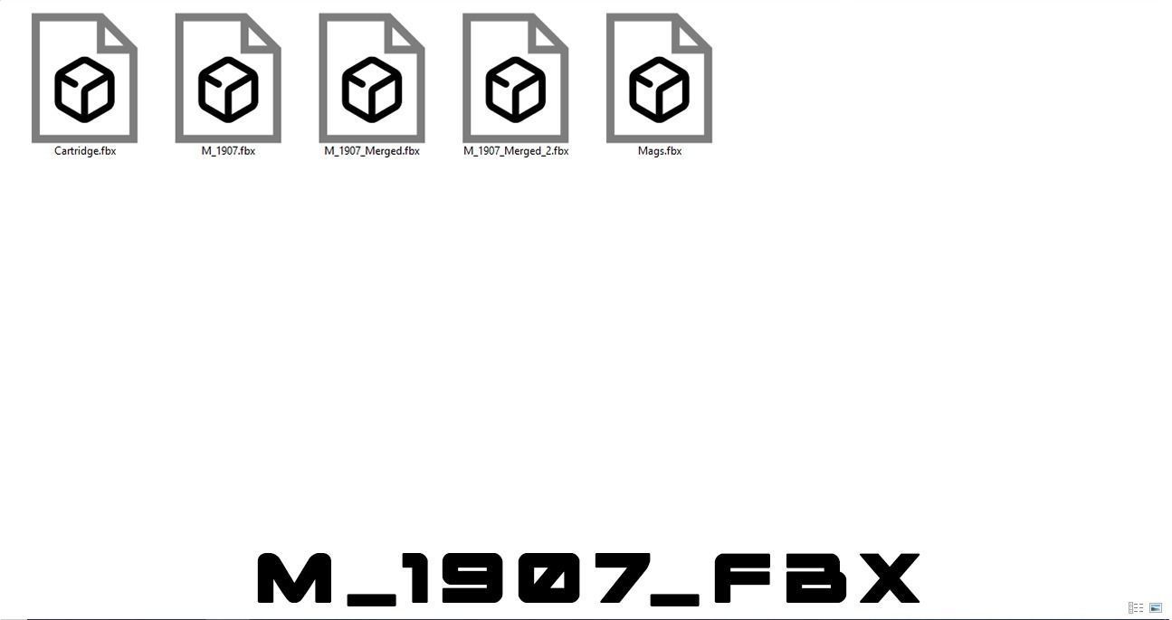 Winchester Model 1907 Low-poly 3D model_21