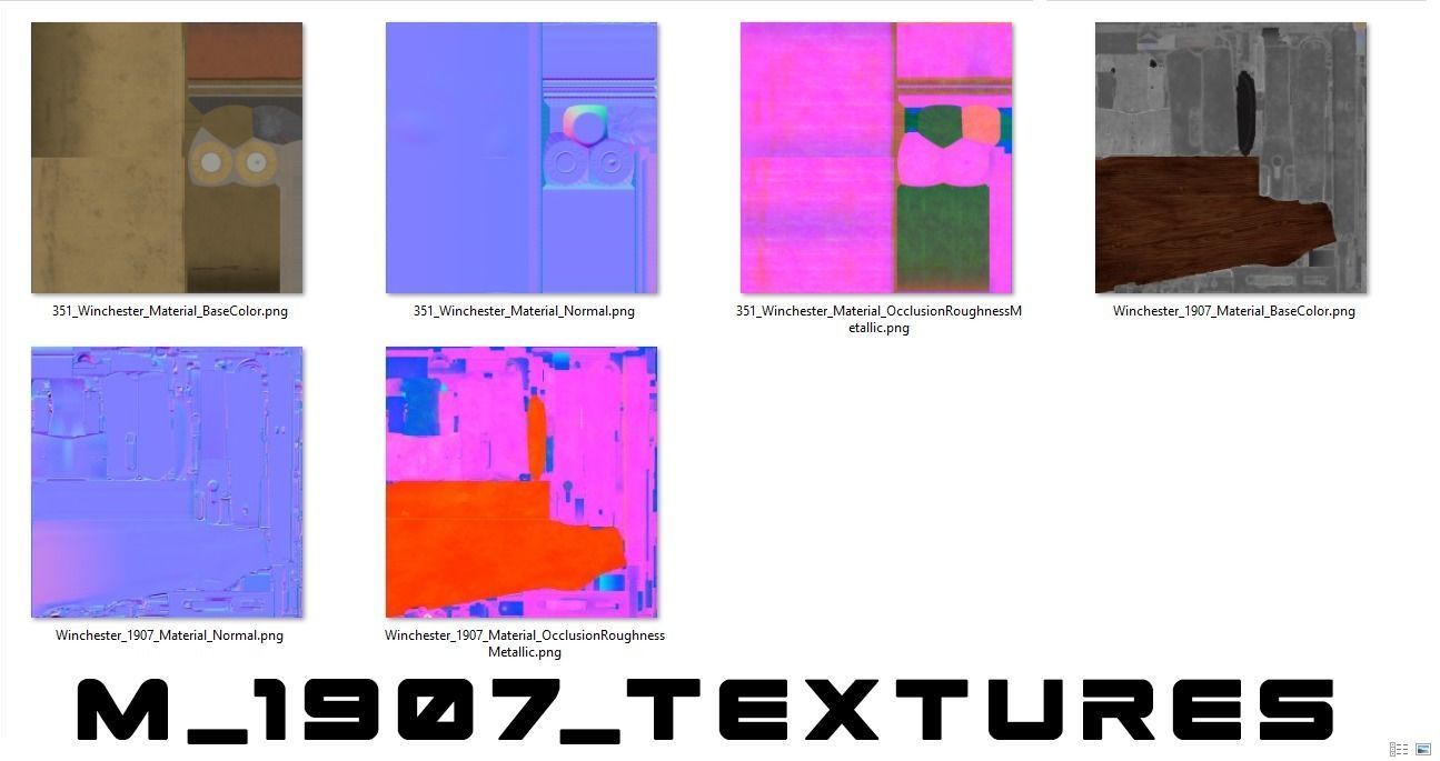 Winchester Model 1907 Low-poly 3D model_19