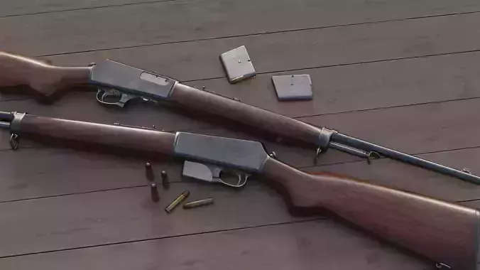 Winchester Model 1907 Low-poly 3D model