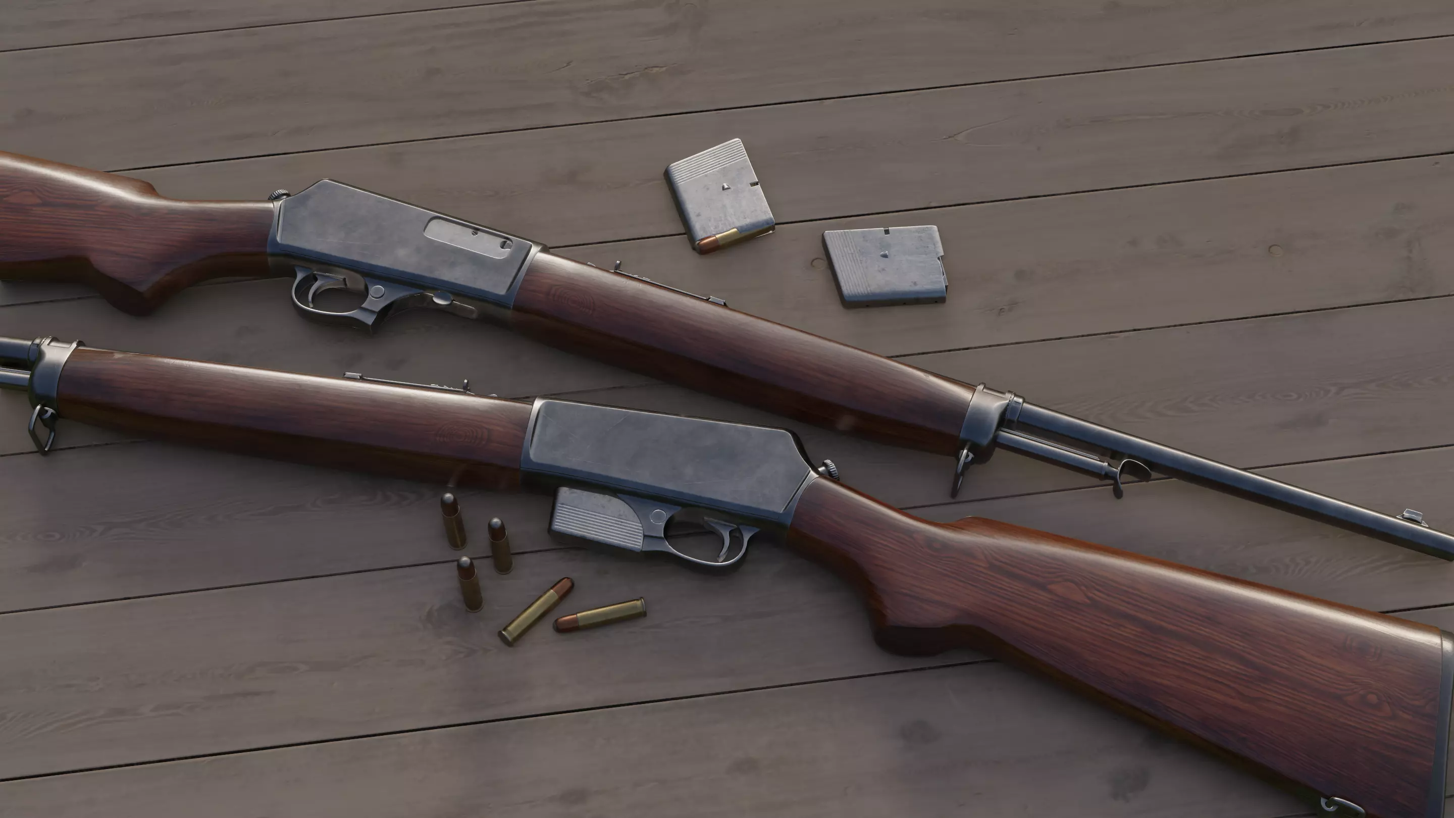 Winchester Model 1907 Low-poly 3D model_0