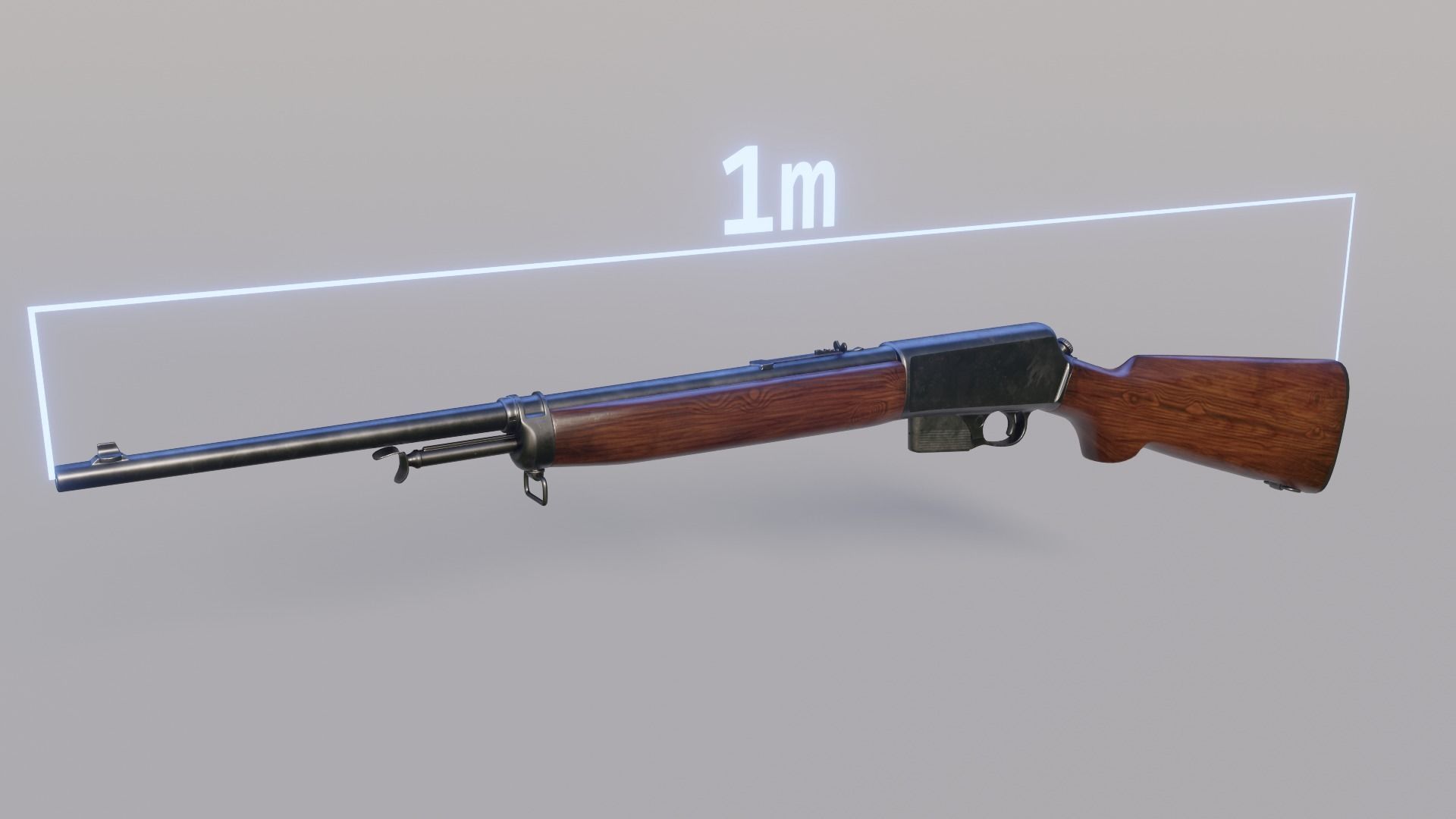 Winchester Model 1907 Low-poly 3D model_14