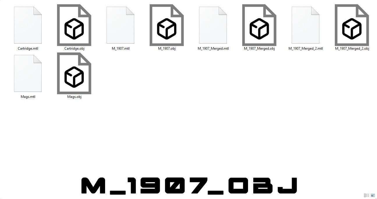 Winchester Model 1907 Low-poly 3D model_22