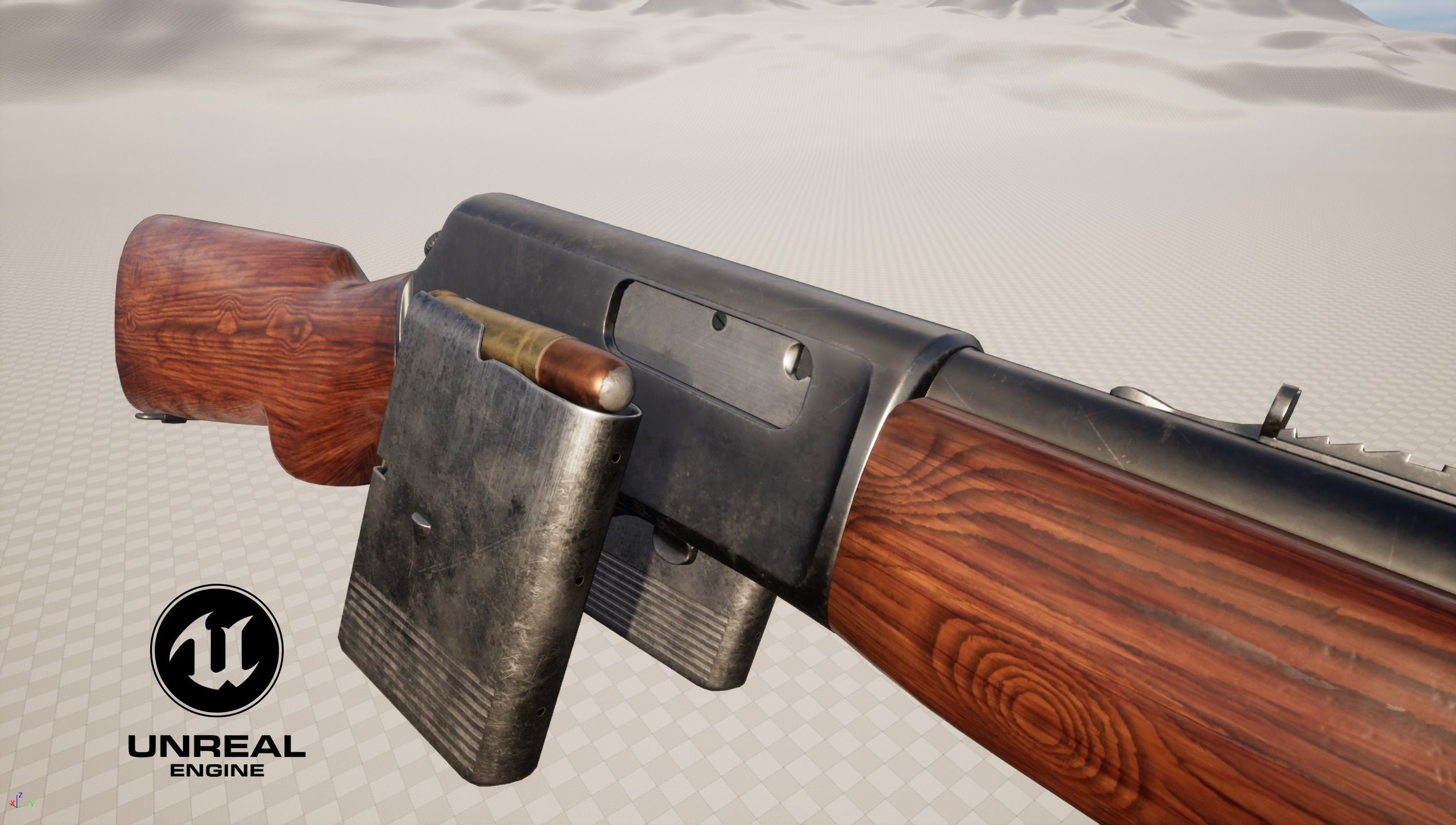 Winchester Model 1907 Low-poly 3D model_16