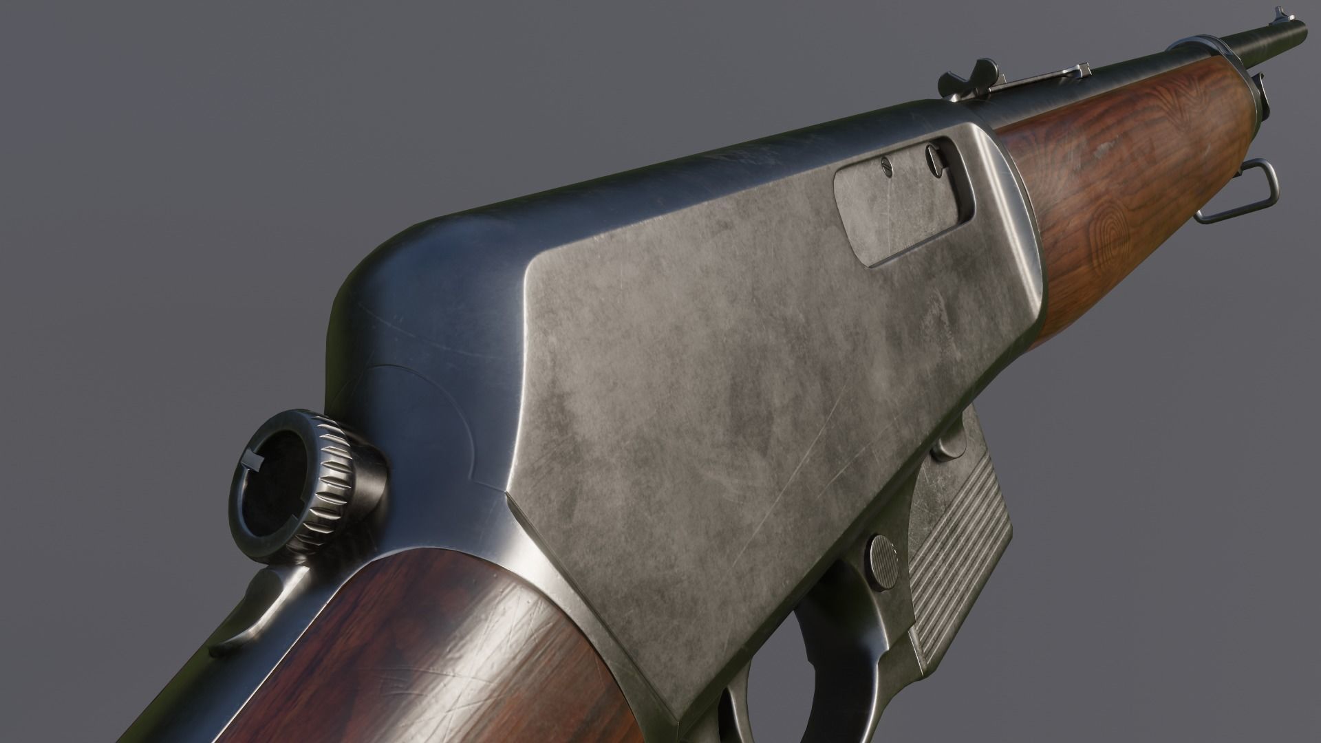 Winchester Model 1907 Low-poly 3D model_3