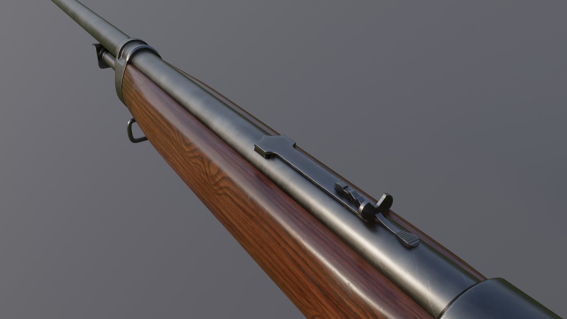 Winchester Model 1907 Low-poly 3D model_4