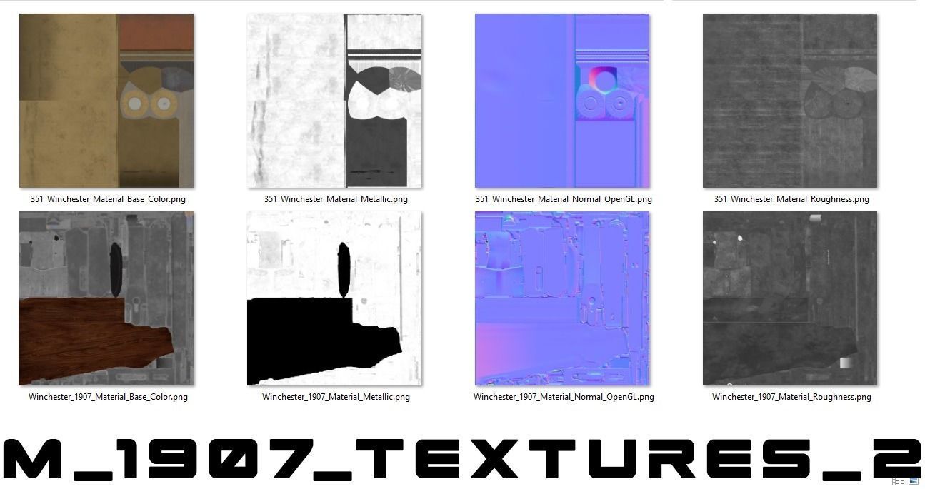 Winchester Model 1907 Low-poly 3D model_20