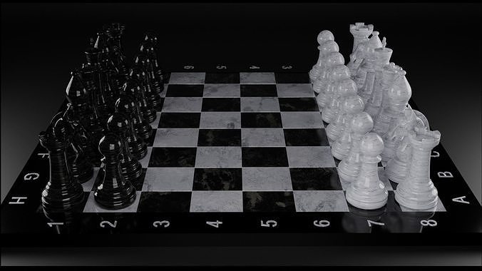 Marble Chess Board 3D model