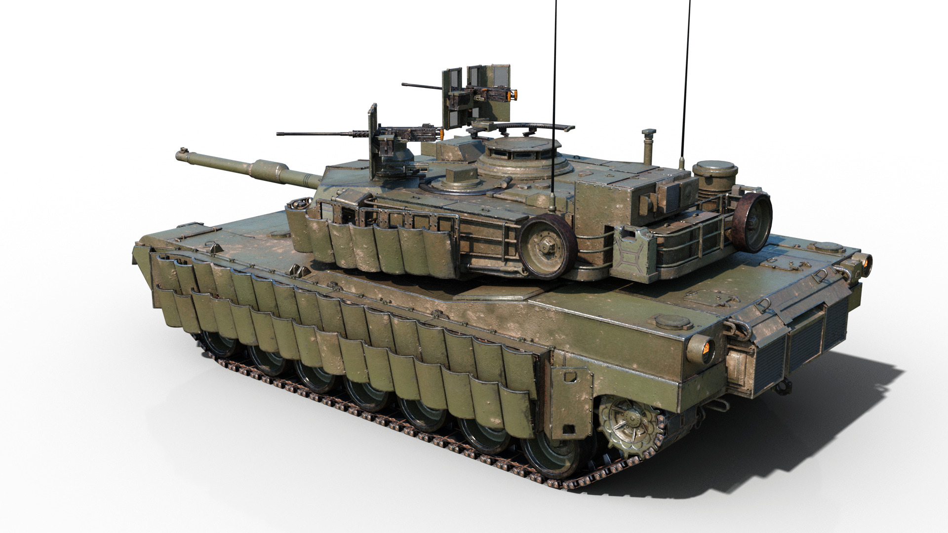 3 coatings of USA ARMY M1A2 SEP V3 Abrams Main Battle Tank Low-poly 3D model_14