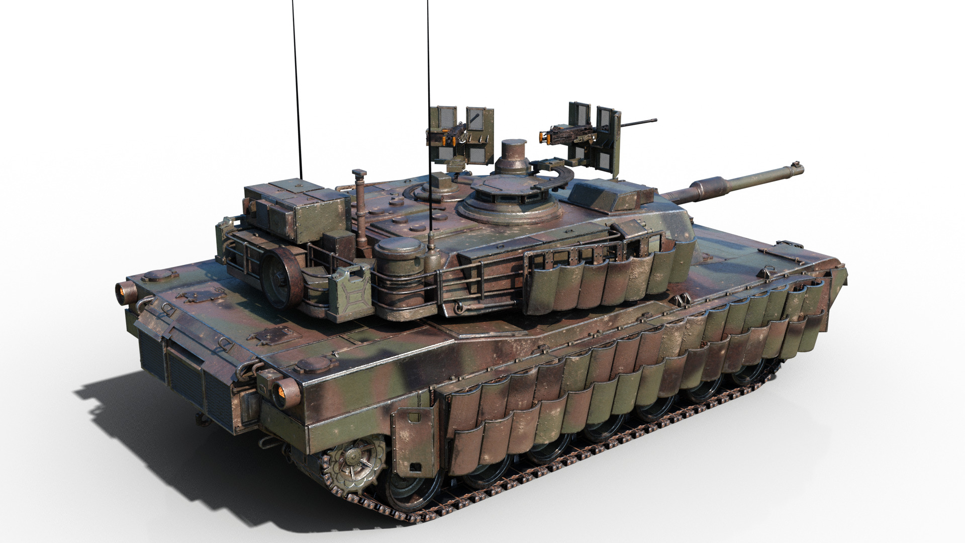 3 coatings of USA ARMY M1A2 SEP V3 Abrams Main Battle Tank Low-poly 3D model_11