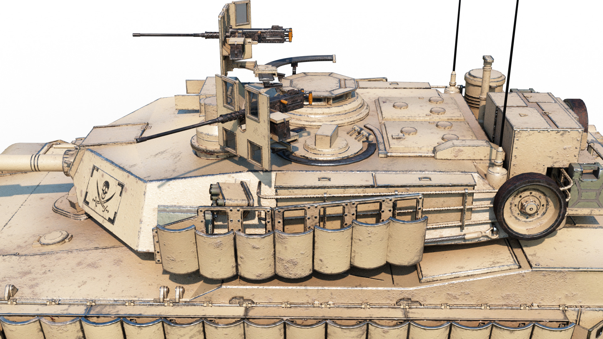 3 coatings of USA ARMY M1A2 SEP V3 Abrams Main Battle Tank Low-poly 3D model_6