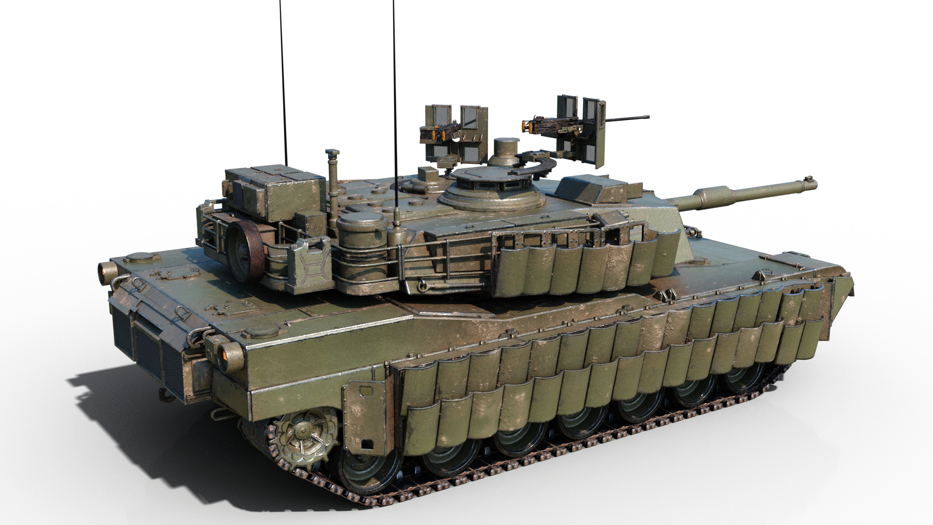 3 coatings of USA ARMY M1A2 SEP V3 Abrams Main Battle Tank Low-poly 3D model_16