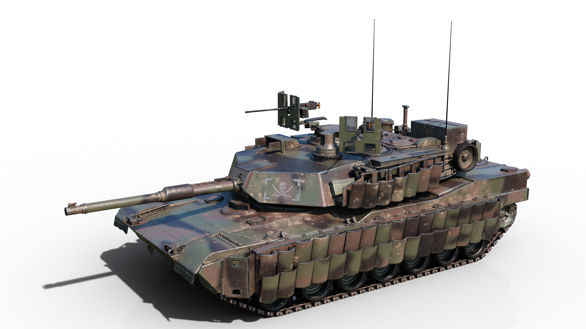 3 coatings of USA ARMY M1A2 SEP V3 Abrams Main Battle Tank Low-poly 3D model_10