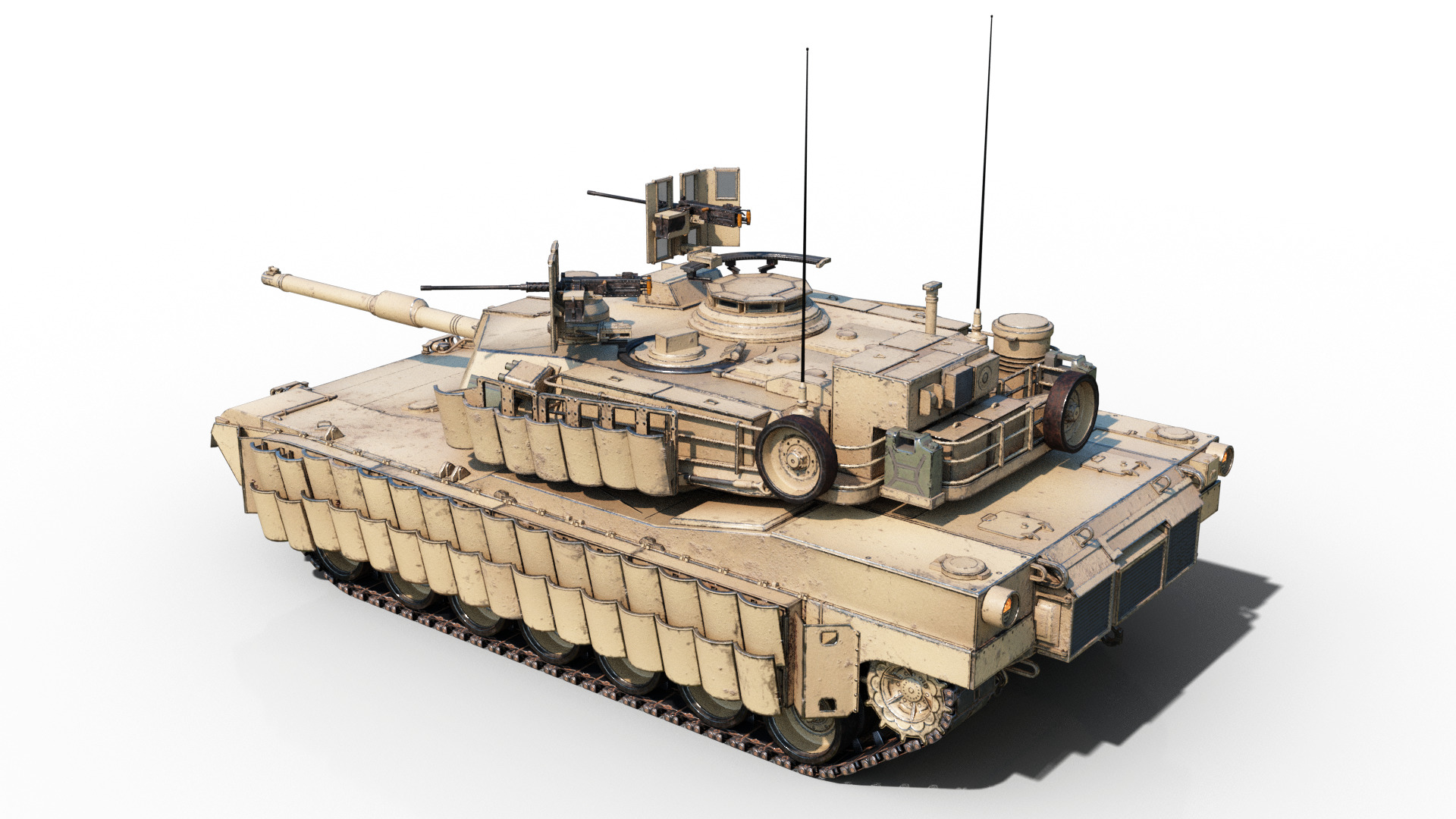 3 coatings of USA ARMY M1A2 SEP V3 Abrams Main Battle Tank Low-poly 3D model_5