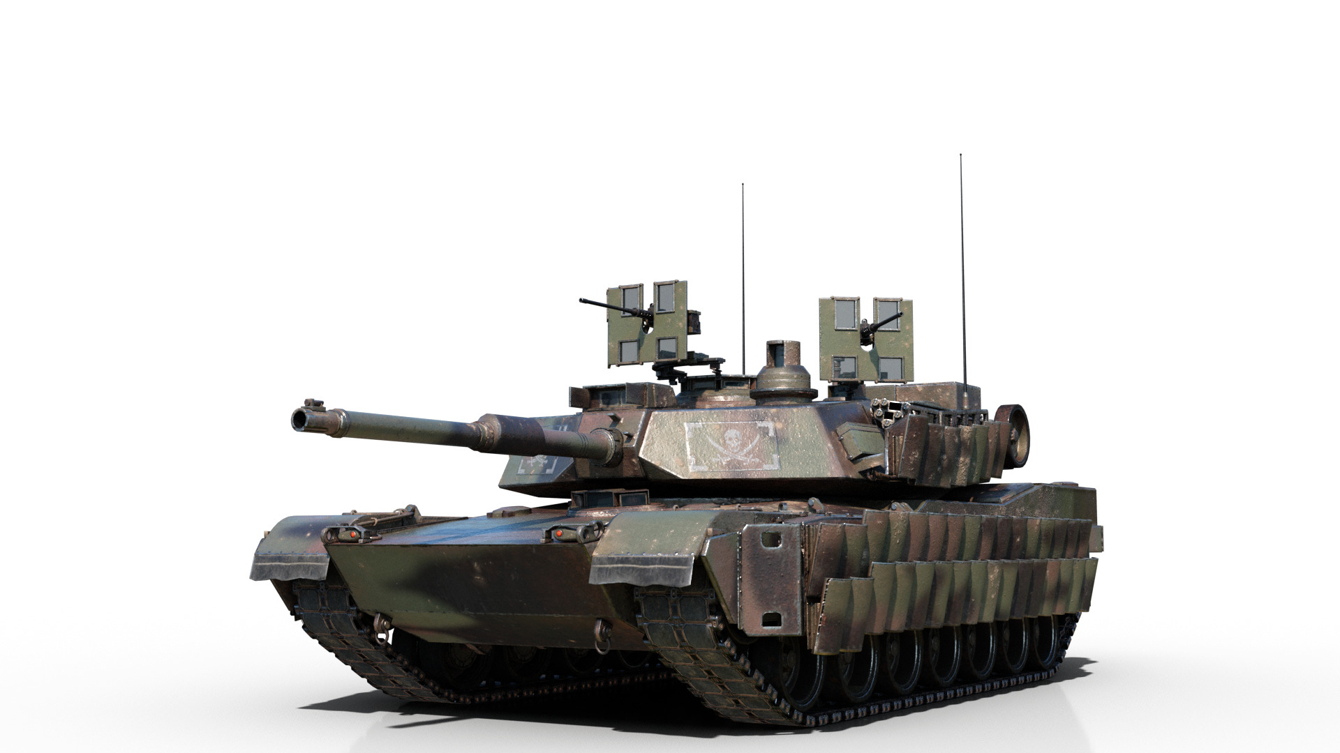 3 coatings of USA ARMY M1A2 SEP V3 Abrams Main Battle Tank Low-poly 3D model_1