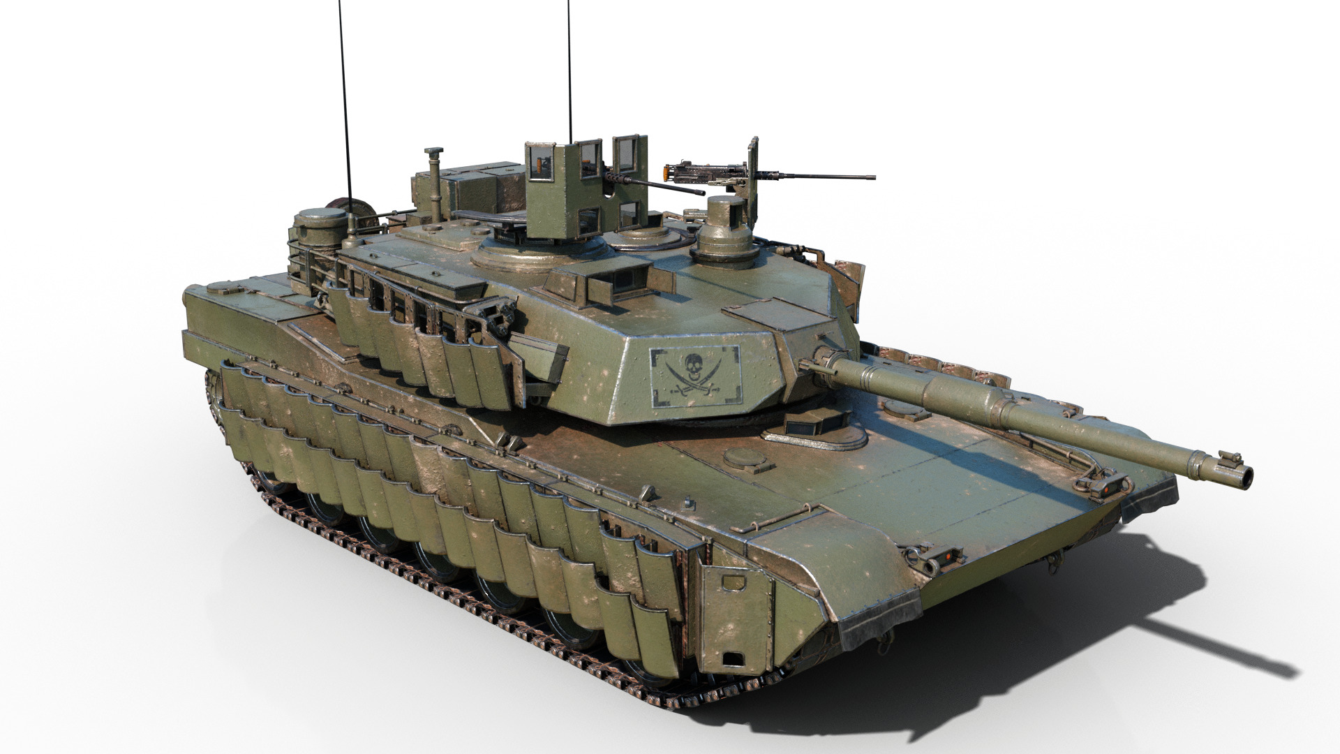 3 coatings of USA ARMY M1A2 SEP V3 Abrams Main Battle Tank Low-poly 3D model_15