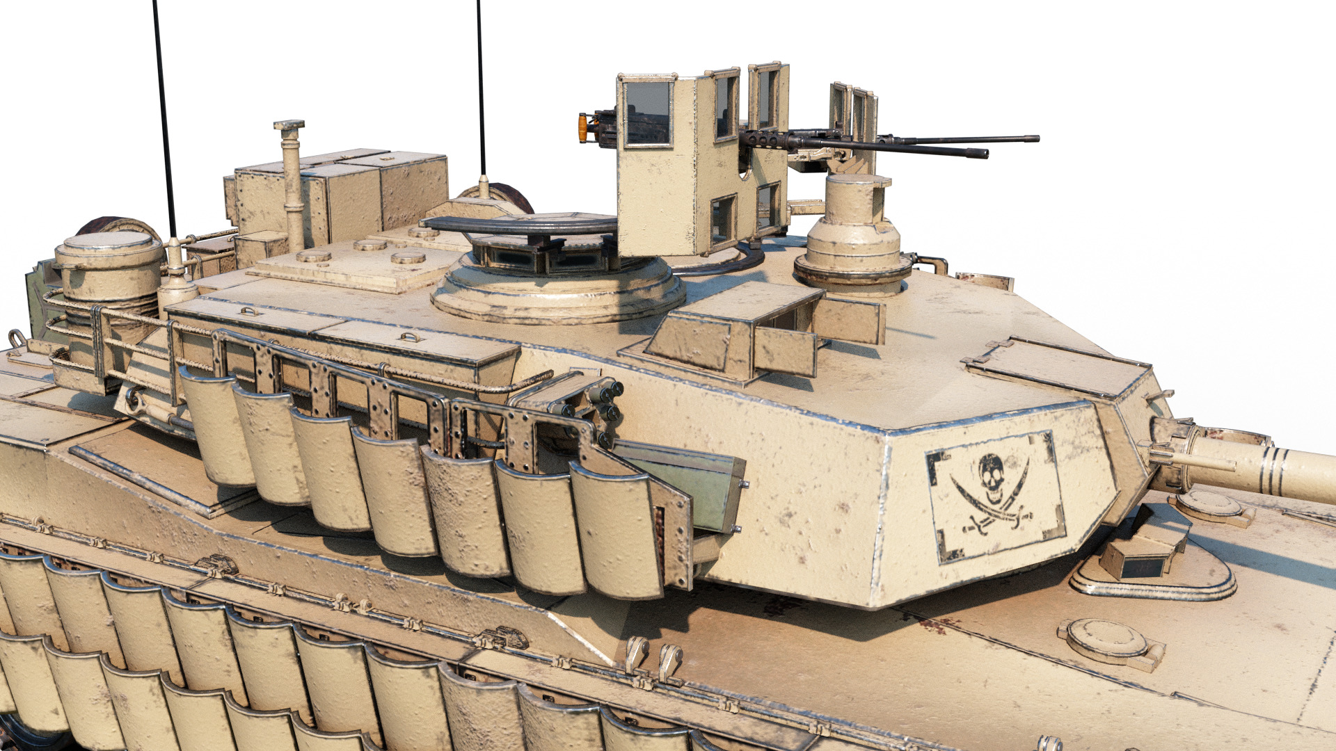 3 coatings of USA ARMY M1A2 SEP V3 Abrams Main Battle Tank Low-poly 3D model_7