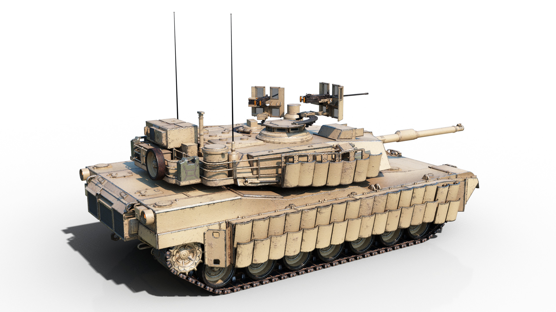 3 coatings of USA ARMY M1A2 SEP V3 Abrams Main Battle Tank Low-poly 3D model_3