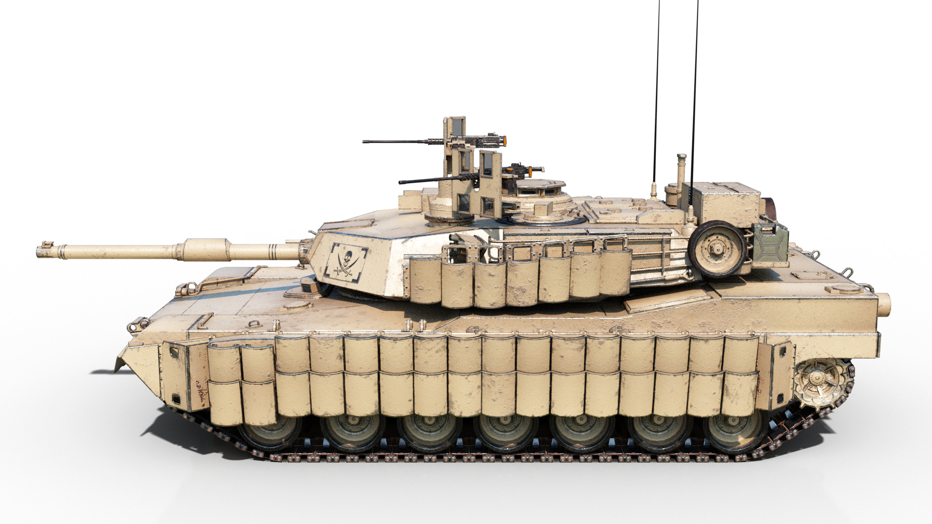 3 coatings of USA ARMY M1A2 SEP V3 Abrams Main Battle Tank Low-poly 3D model_9