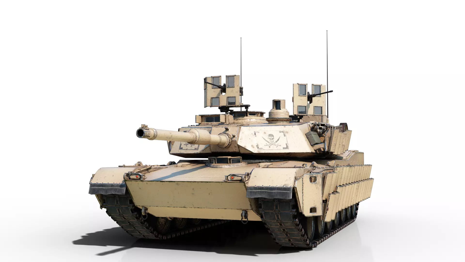 3 coatings of USA ARMY M1A2 SEP V3 Abrams Main Battle Tank Low-poly 3D model_0