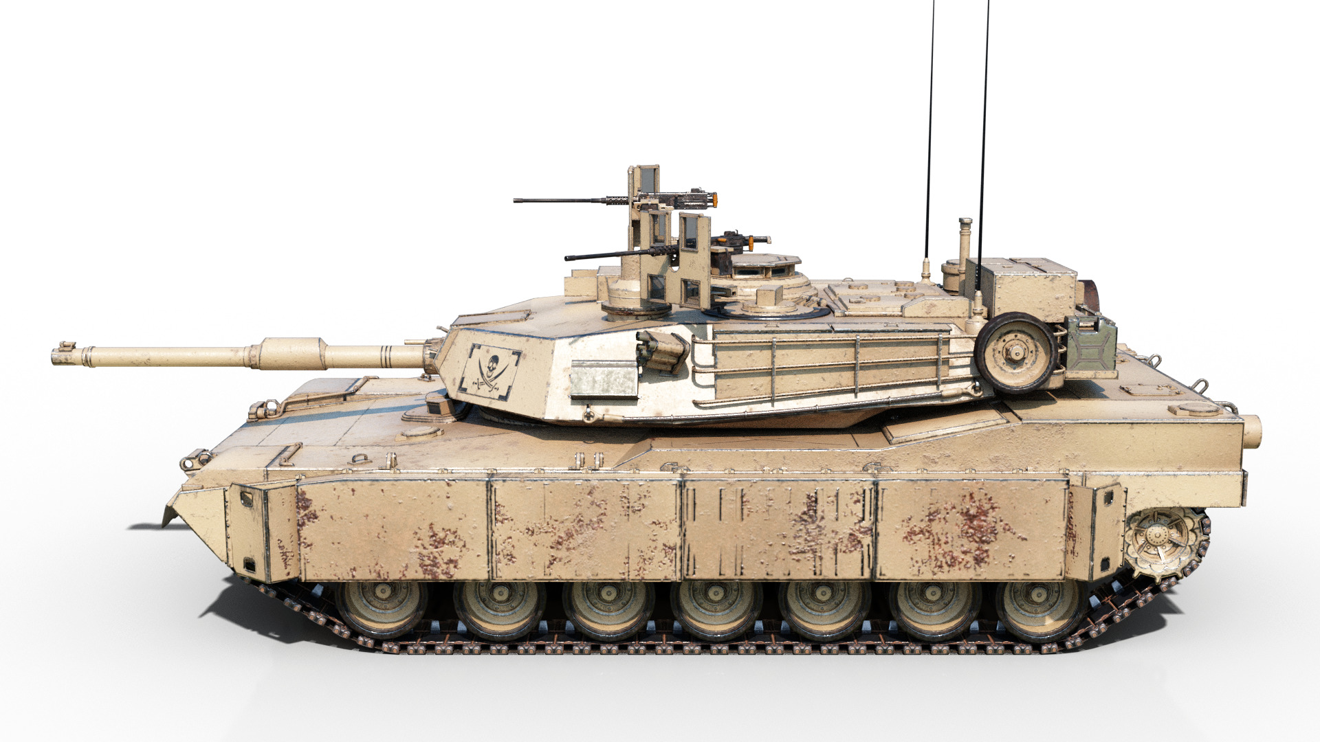3 coatings of USA ARMY M1A2 SEP V3 Abrams Main Battle Tank Low-poly 3D model_18