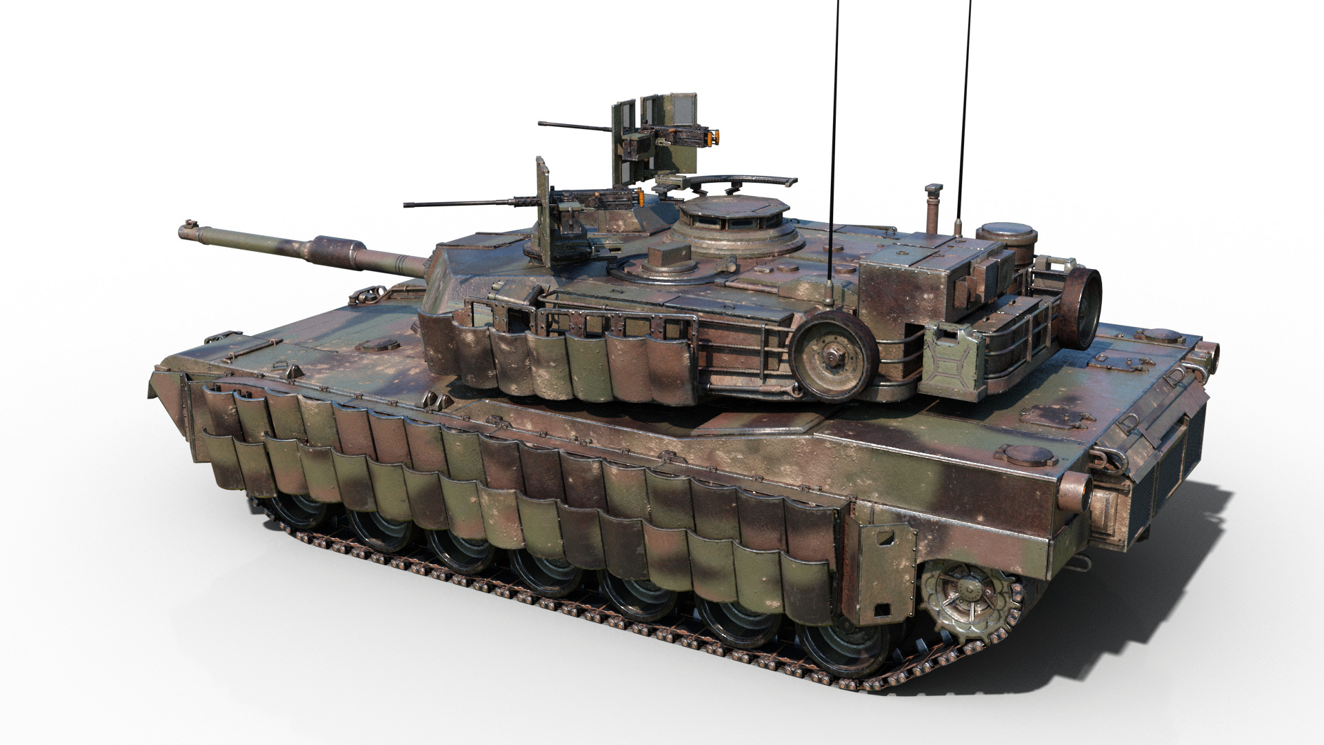 3 coatings of USA ARMY M1A2 SEP V3 Abrams Main Battle Tank Low-poly 3D model_12