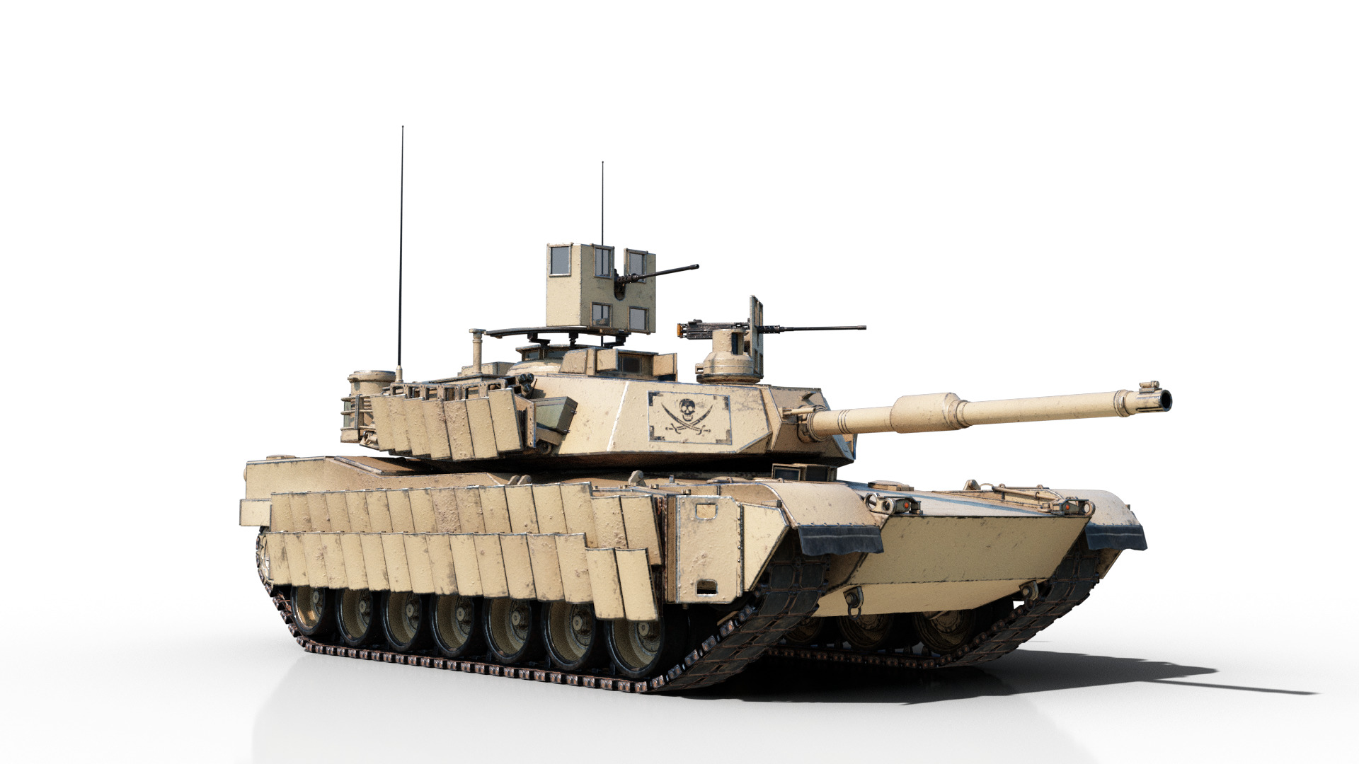 3 coatings of USA ARMY M1A2 SEP V3 Abrams Main Battle Tank Low-poly 3D model_4
