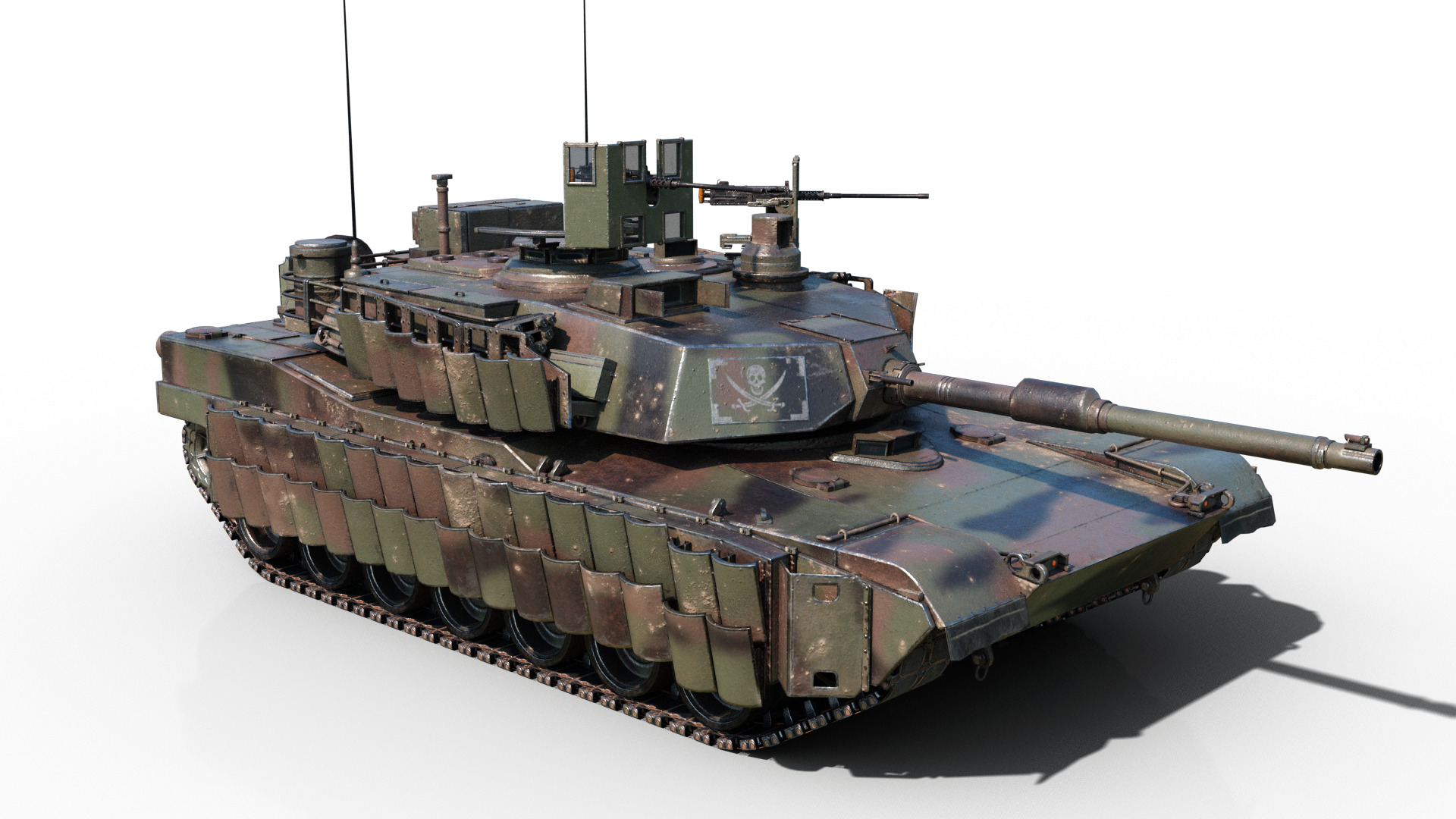 3 coatings of USA ARMY M1A2 SEP V3 Abrams Main Battle Tank Low-poly 3D model_13
