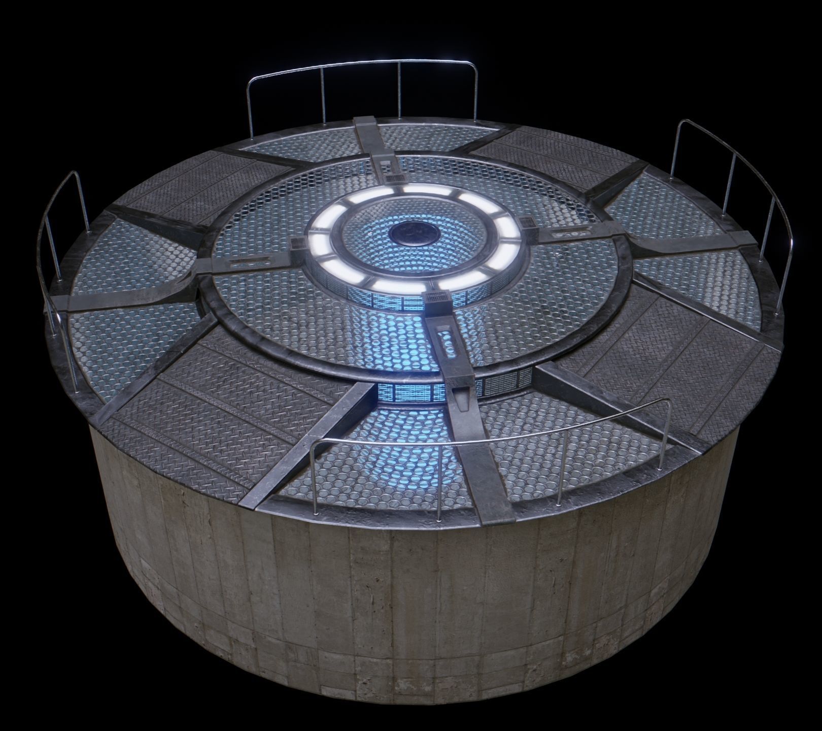 Sci Fi Main Deck Low-poly 3D model_2