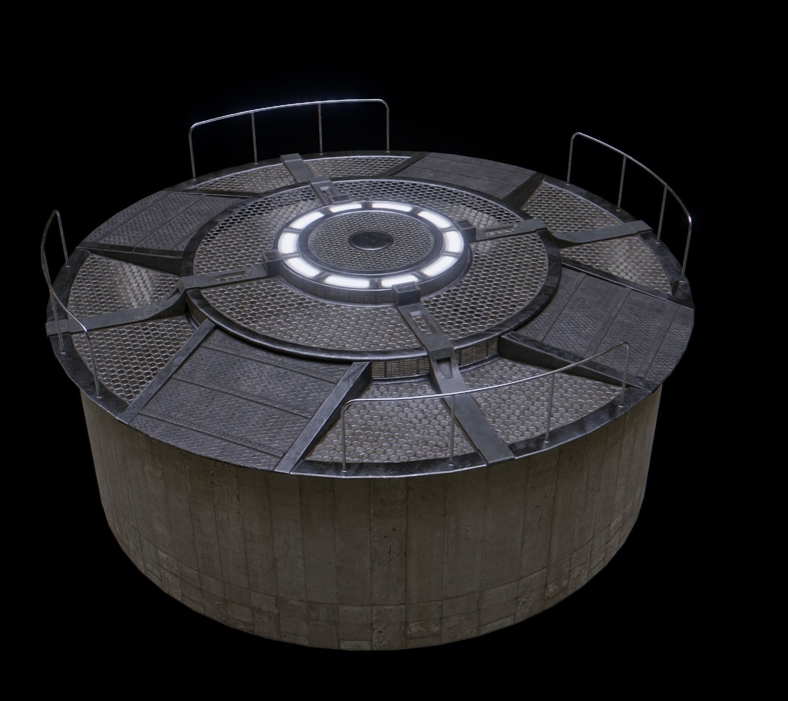 Sci Fi Main Deck Low-poly 3D model_1