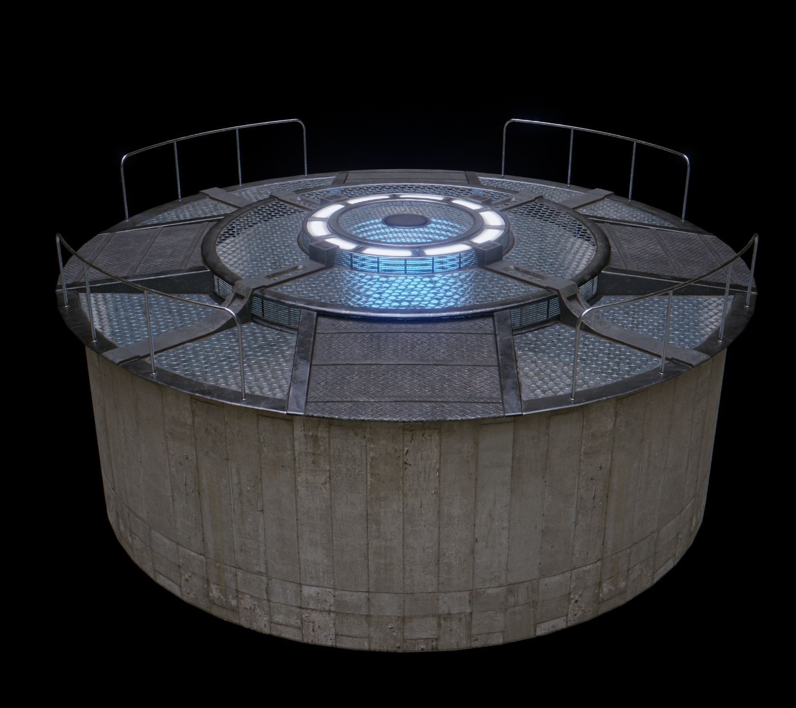 Sci Fi Main Deck Low-poly 3D model_3