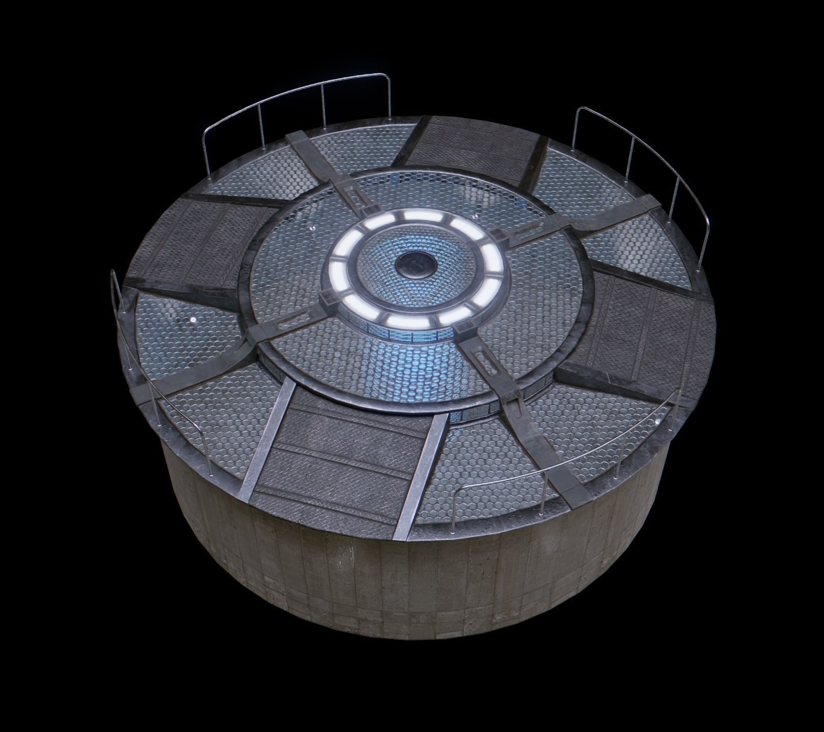 Sci Fi Main Deck Low-poly 3D model_4