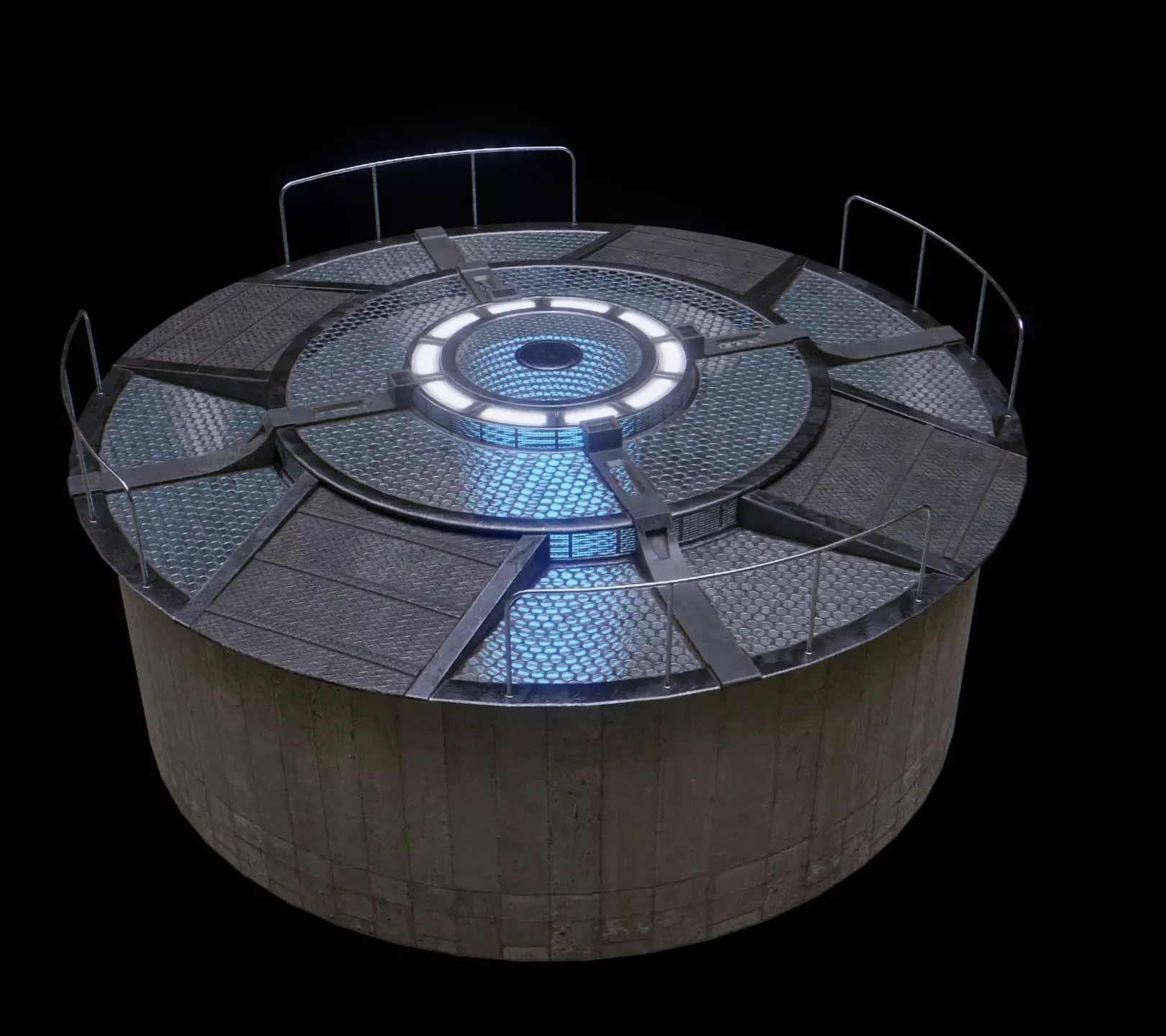 Sci Fi Main Deck Low-poly 3D model_0