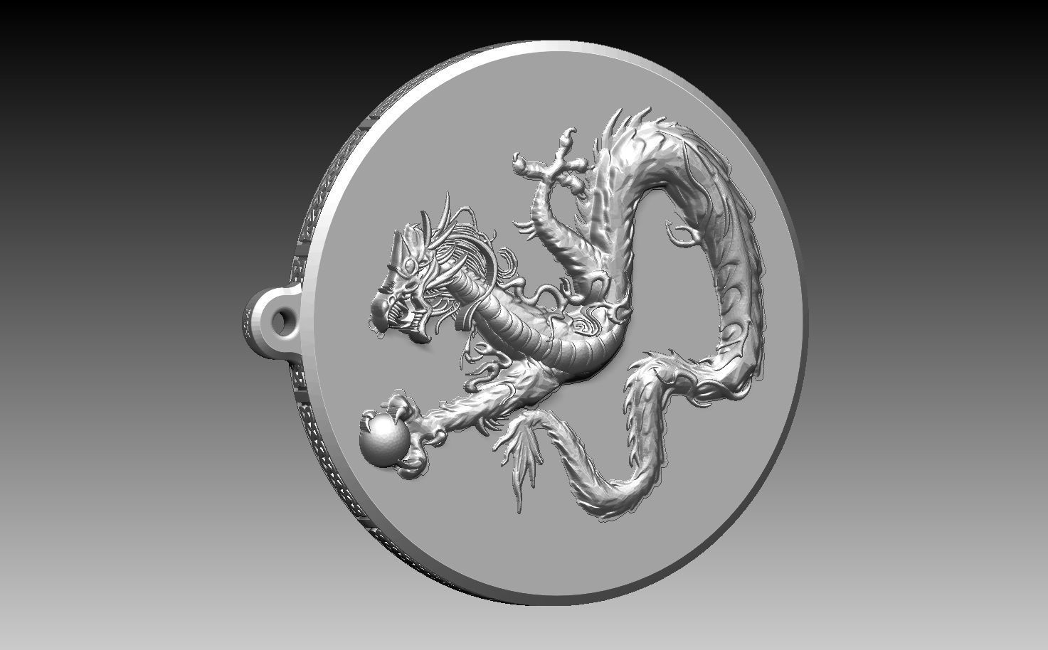 HM Asian Dragon Keychain 002 3D print model_9