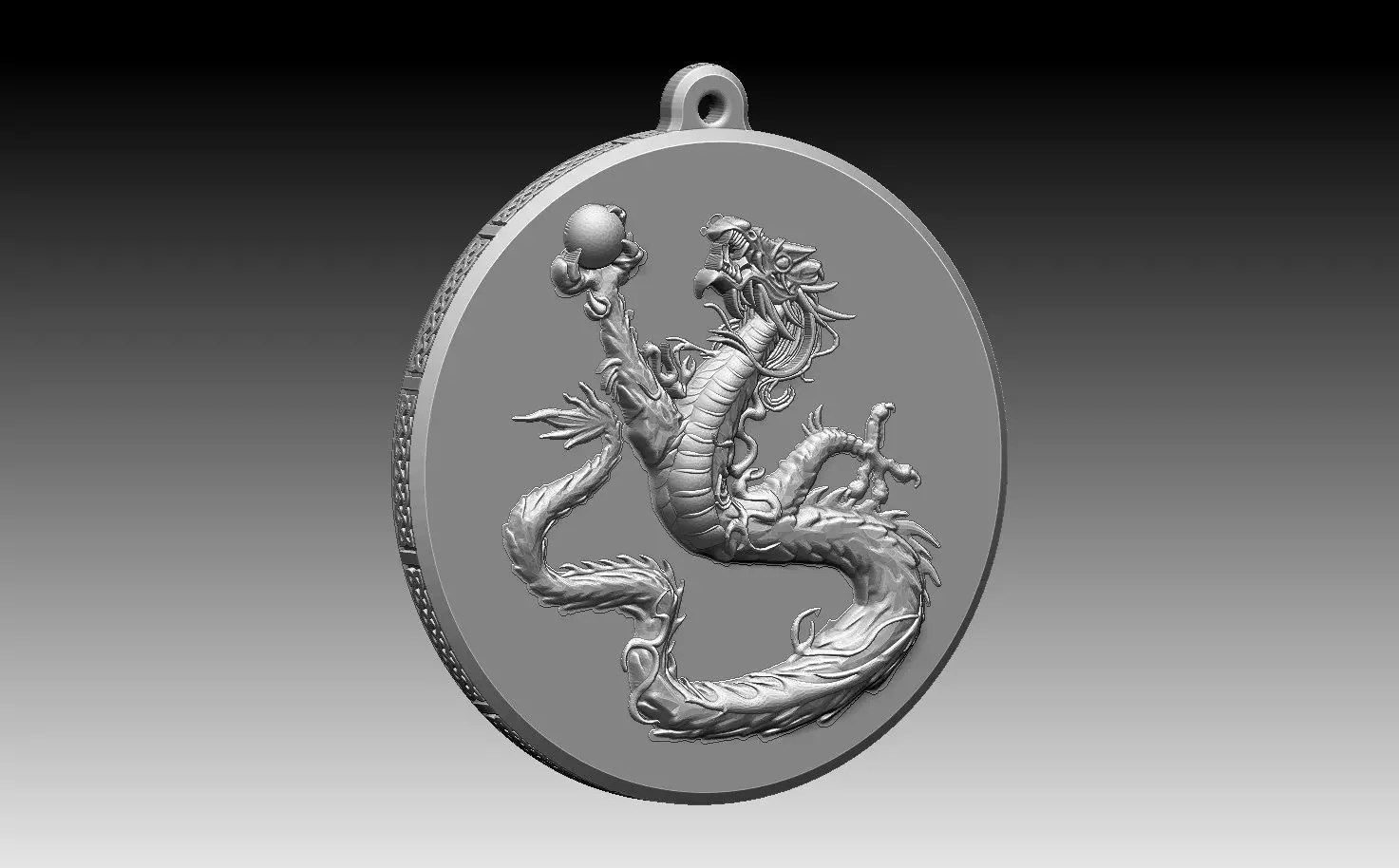 HM Asian Dragon Keychain 002 3D print model_0