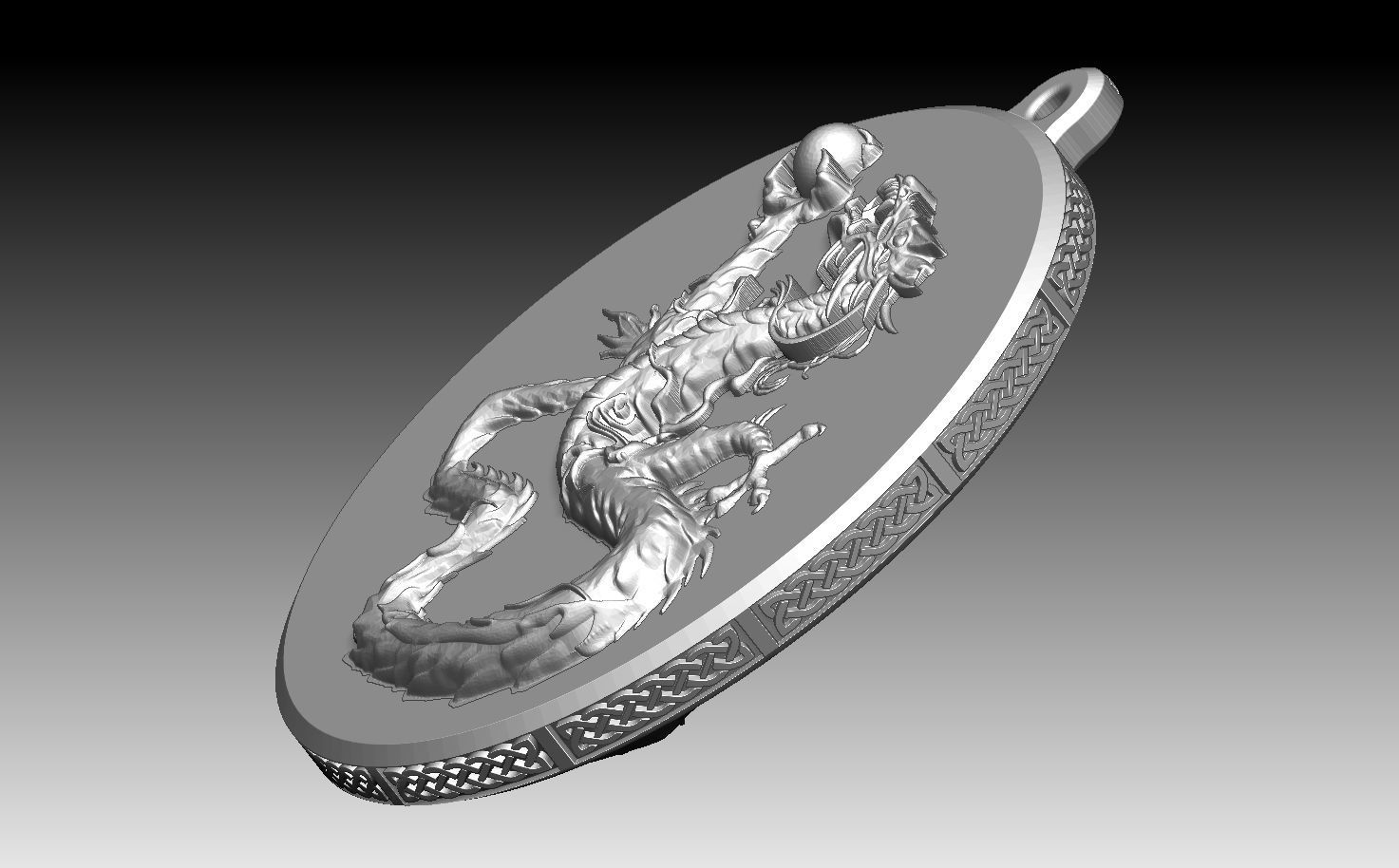 HM Asian Dragon Keychain 002 3D print model_5