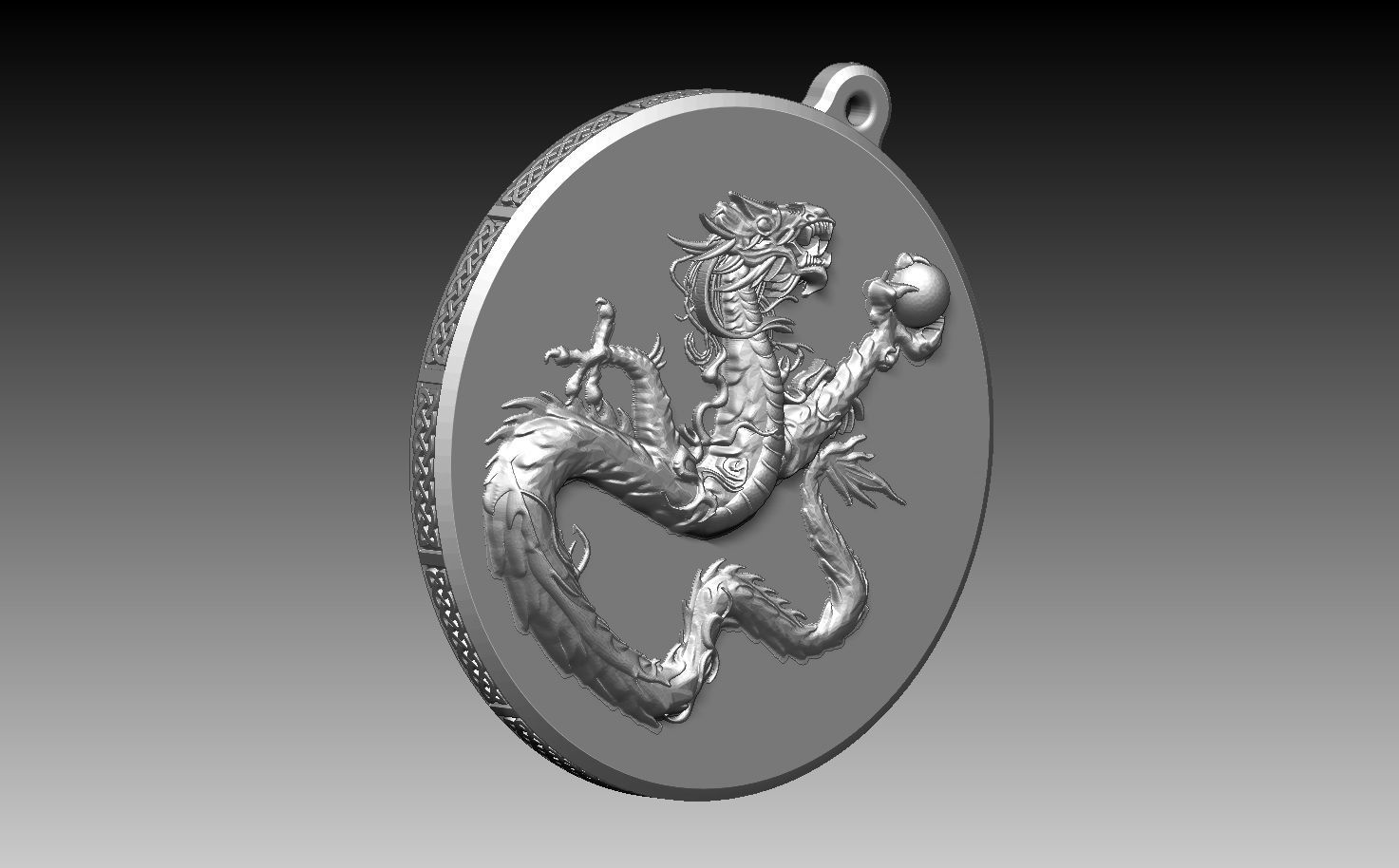 HM Asian Dragon Keychain 002 3D print model_7