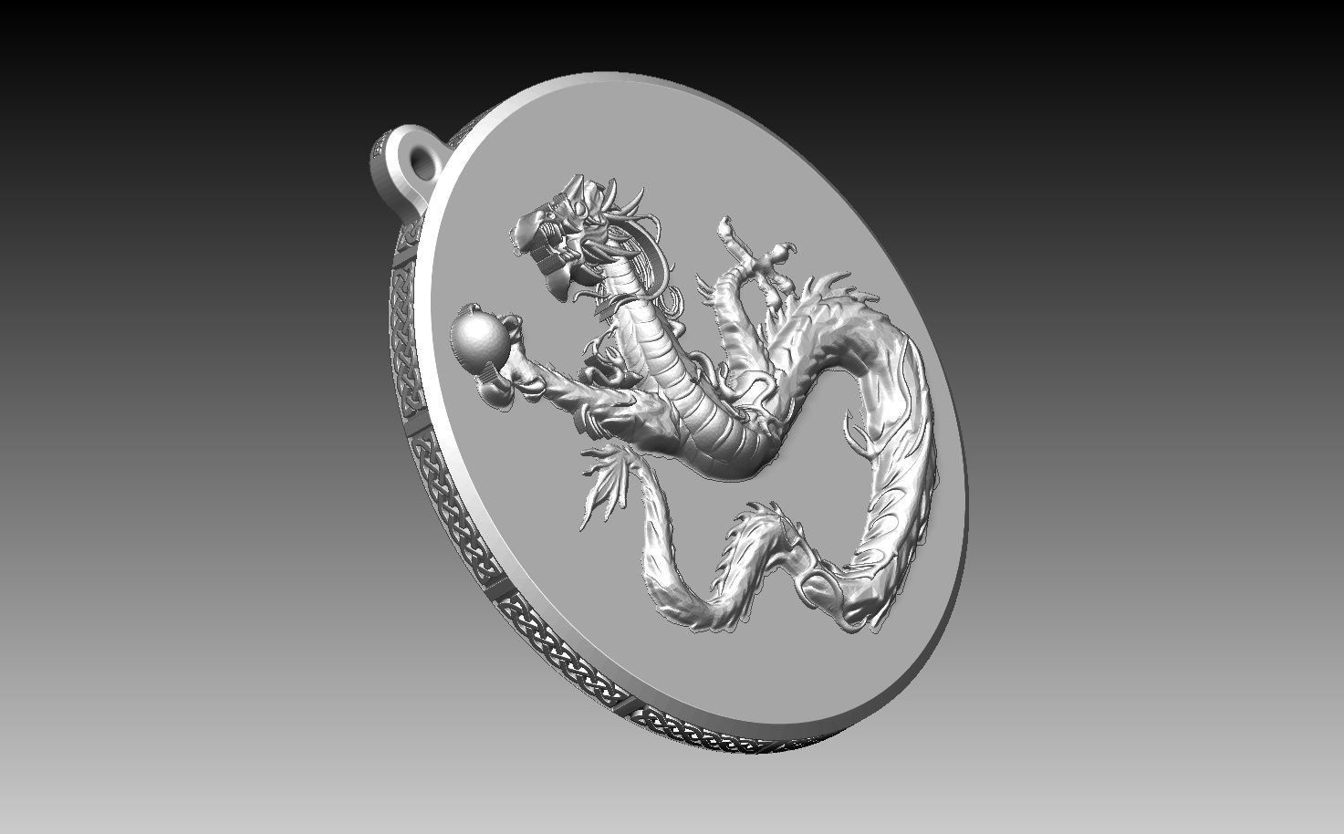 HM Asian Dragon Keychain 002 3D print model_6