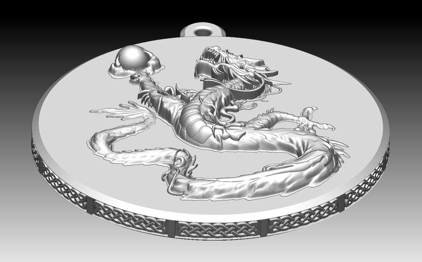 HM Asian Dragon Keychain 002 3D print model_4