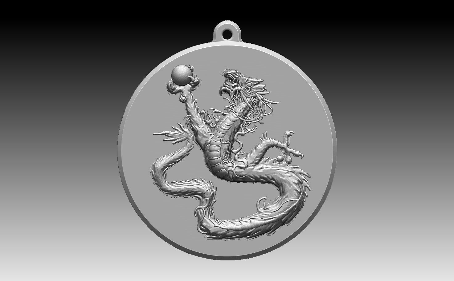 HM Asian Dragon Keychain 002 3D print model_2