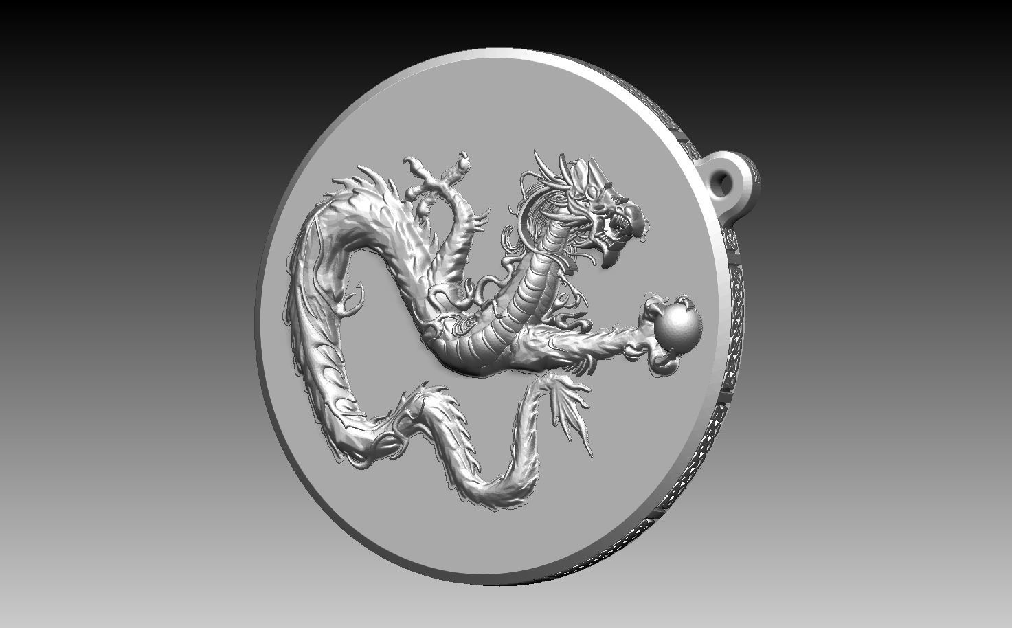 HM Asian Dragon Keychain 002 3D print model_10