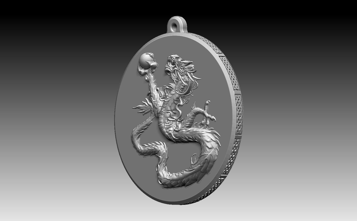 HM Asian Dragon Keychain 002 3D print model_1