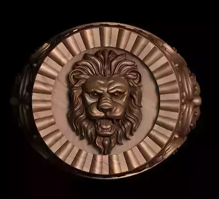 Lion King Face Ring renders details 3dm stl obj mtl ply 3D print model