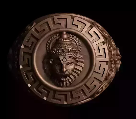 Lion King Face Ring renders details 3dm stl obj mtl ply 3D print model