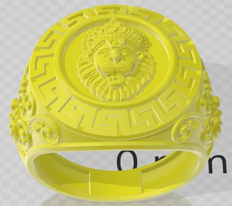 Lion King Face Ring renders details 3dm stl obj mtl ply 3D print model_2