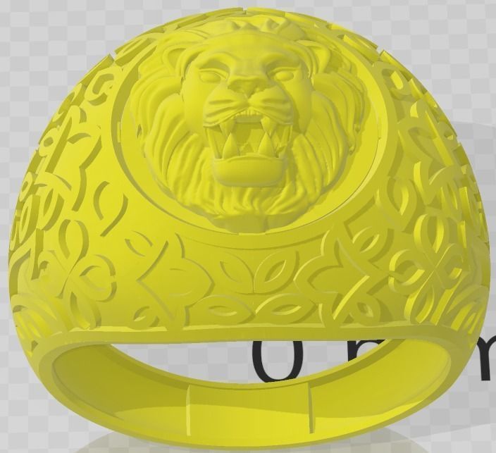Lion King Face Ring renders details 3dm stl obj mtl ply 3D print model_2