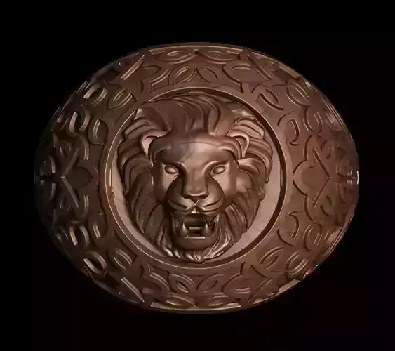 Lion King Face Ring renders details 3dm stl obj mtl ply 3D print model